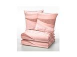 Bettwäsche BIBERNA Gr. 3, rosa (rosé), B/L: 155cm x 220cm, Feinbiber, B/L: 80cm x 80cm, 2 Stk., Feinbiber, 100% Baumwolle, Bettwäsche, Bettwäsche