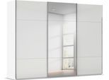 Schwebetürenschrank RAUCH "Kleiderschrank Schrank Garderobe Schlafzimmerschrank CONTIDO", weiß (alpinweiß, glas kristallweiß), B:301cm H:223cm T:68cm, Holzwerkstoff, Schränke, Schwebetürenschrank, aus hochwertigem Material in 6 Breiten 2 Griff-Farben MADE IN GERMANY