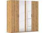 Drehtürenschrank RAUCH "Kleiderschrank Schrank Garderobe Schlafzimmerschrank EVELYN", braun (asteiche), B:201cm H:197cm T:61cm, Holzwerkstoff, Schränke, Drehtürenschrank, in elegantem Stil, viel Stauraum 3 Breiten und 2 Höhen MADE IN GERMANY