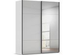 Schwebetürenschrank RAUCH "Kleiderschrank Schrank Garderobe Schlafzimmerschrank CONTIDO", grau (seidengrau, glas seidengrau), B:181cm H:223cm T:68cm, Holzwerkstoff, Schränke, Schwebetürenschrank, aus hochwertigem Material in 6 Breiten 2 Griff-Farben MADE IN GERMANY