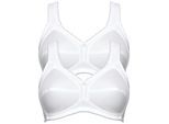 Entlastungs-BH SUSA "2er Pack Entlastungs BH Cotton", Damen, Gr. 110, Cup C, weiß, Stoff, Obermaterial: 100% Baumwolle CO., BHs Entlastungs-BH