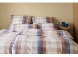 Bettwäsche ELEGANTE "Glasgow", terra, blau, B/L: 155cm x 220cm, 1 Stk., 1 Stk., Flanell, B/L: 80cm x 80cm, 2 Stk., Flanell, Obermaterial: 100% Baumwolle, Bettwäsche, Bettwäsche, angenehmes Hautgefühl