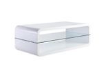 Carryhome Couchtisch, Weiß Hochglanz, Glas, Holzwerkstoff, rechteckig, 60x40x120 cm, Wohnzimmer, Wohnzimmertische, Couchtische, Couchtische Glas