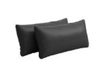 Sit & More Nierenkissen , Schwarz , Leder , Echtleder , Nappaleder , Uni , Füllung: Polyester , 65x25 cm , Goldenes M, Made in Europe, DGM-Klimapakt , Heimtextilien, Wohntextilien, Kissen, Rückenkissen