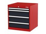 STIER Schubladenschrank mit 4 Schubladen BxTxH 600x575x620 mm rot/anthrazitgrau (904968)