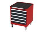STIER Mobiler Schubladenschrank mit 5 Schubladen BxTxH 600x575x790 mm rot/anthrazitgrau (904967)