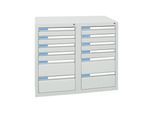 Stumpf Schubladenschrank Serie ESTA, 12 Schubladen lichtgrau (8x100, 4x200mm) ; Stumpf Metall (7602507)