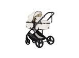 Chipolino Kinderwagen 2 in 1 Amore Getränkehalter Wickeltasche Fußabdeckung Korb beige-schwarz