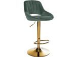 CLP Barhocker höhenverstellbar mit Lehne Milet, Barstuhl gepolstert Samtbezug, Tresenstuhl mit Metallgestell drehbar
