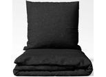Wendebettwäsche SETEX "Feinbiber", anthrazit, B/L: 135cm x 200cm, 1 Stk., 1 Stk., Biber, B/L: 80cm x 80cm, 2 Stk., Biber, Obermaterial: 85% Baumwolle, 15% Polyester, Bettwäsche, Wendebettwäsche, mit Wendefunktion