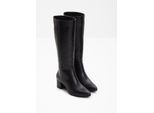 bonprix Stiefel aus Leder, schwarz, Gr.40, Vielseitig kombinierbarer Absatz-Stiefel aus Leder, aus Nappaleder