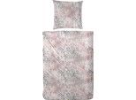 Bettwäsche PRIMERA "Plastered", blau (blau, grau), B/L: 155cm x 220cm, 1 Stk., 1 Stk., Mako-Satin, B/L: 80cm x 80cm, 2 Stk., Mako-Satin, Obermaterial: 100% Baumwolle, Bettwäsche, Bettwäsche, mit malerischen Effekten