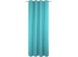 Vorhang WIRTH "Trondheim B", blau (türkis), B:132cm H:345cm, Chenille, Polyacryl, Gardinen, Vorhang