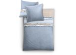 Bettwäsche KLEINE WOLKE "Marea", blau (mare), B/L: 135cm x 200cm, Mako-Satin, B/L: 80cm x 80cm, 2 Stk., Mako-Satin, Obermaterial: 100% Baumwolle, Bettwäsche, Bettwäsche, mit Streifen