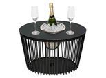 Beistelltisch COOTAB COOLER TABLE "3-in-1 Loungetisch mit Edelstahl-Kühler Stockholm 46 cm schwarz", schwarz, B:35cm H:46cm, Tische, Beistelltisch, Wetterfest, Pflegeleicht, Hitzebeständig, Stapelbar