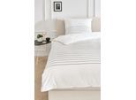 Wendebettwäsche MUSTERRING "Simple", weiß, B/L: 135cm x 200cm, 1 Stk., 1 Stk., Renforcé, B/L: 80cm x 80cm, 2 Stk., Renforcé, 60% Baumwolle, 40% Lyocell, Bettwäsche, Wendebettwäsche, aus hochwertigen Naturfasern
