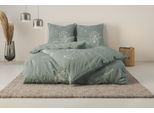 Bettwäsche OTTO HOME "Soucy", grün (jade), B/L: 155cm x 220cm, 1 Stk., 1 Stk., Renforcé, B/L: 80cm x 80cm, 2, Renforcé, Obermaterial: 100% Baumwolle, Bettwäsche, Bettwäsche, ab Gr. 135x200, 100% Baumwolle, Renforcé & PREMIUM Satin (TC300)