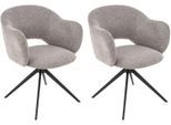 Esszimmerstuhl OTTO HOME "Fynnjard", hellgrau, schwarz, B:62cm H:83cm T:62cm, 100% Polyester, Stühle, Esszimmerstuhl, mit schwarzen Metallbeinen, Drehfunktion, Webstoff Bezug
