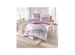 Bettwäsche BIBERNA Gr. 1, rosa (mauve), B/L: 135cm x 200cm, Feinbiber, B/L: 80cm x 80cm, 3 Stk., Feinbiber, 100% Baumwolle, Bettwäsche, Bettwäsche