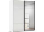 Schwebetürenschrank RAUCH "Kleiderschrank Schrank Garderobe Schlafzimmerschrank CONTIDO", weiß (alpinweiß, glas kristallweiß), B:181cm H:223cm T:68cm, Holzwerkstoff, Schränke, Schwebetürenschrank, aus hochwertigem Material in 6 Breiten 2 Griff-Farben MADE IN GERMANY