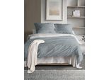 Wendebettwäsche IRISETTE "Wave-HK 8557", blau, B/L: 135cm x 200cm, 1 Stk., 1 Stk., Mako-Satin, B/L: 80cm x 80cm, 2 Stk., Mako-Satin, Obermaterial: 100% Baumwolle, Bettwäsche, Wendebettwäsche, anschmiegsam und atmungsaktiv