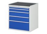 Rau Schubladenschrank m. Anti-Rutsch-Matte 5 Schubl.-XL 1x60 1x90 2x150 1x270mm (03-XL5.2A-MT.11)