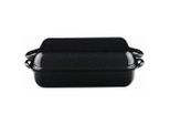 Riess Bräter, Schwarz, Metall, rechteckig, 26x13.3x37 cm, backofengeeignet,hitzebeständige Griffe, backofengeeignet, kratzfest, Kochgeschirr, Töpfe, Bräter