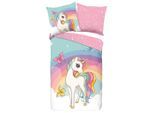 Jugendbettwäsche, Mehrfarbig, Textil, Einhorn, 135x200 cm, atmungsaktiv, Heimtextilien, Bettwäsche & Leintücher, Kinderbettwäsche
