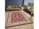 Teppich HANSE HOME "Reni", rot (rot,creme), B:160cm H:8mm L:235cm, Jute, Polyester, Polypropylen (PP), Teppiche, Teppich, Läufer, Orientalisch, Kurzflor, Wohnzimmer, Schlafzimmer, Esszimmer