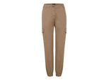 Cargohose OXMO "Cargohose OXCoco", Damen, Gr. M, N-Gr, beige (dune), Obermaterial: 98% Baumwolle CO. 2% Elasthan EL., Hosen Cargohose