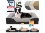 ELONEO Orthopädisches Hundebett, Schwarz - Größe M