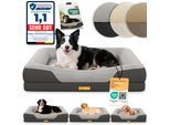 ELONEO Orthopädisches Hundebett, Grau - Größe M