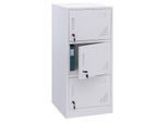 Spind MCW-P63, Schließfach Wertfachschrank Schließfachschrank 3 Türen, 90x38x45cm Stahl ~ weiß