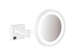 hansgrohe AddStoris Rasierspiegel 41790700 3-fach Vergrößerung, mit LED Leuchte, Wandmontage, weiß matt