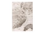 Teppich KAYOOM "Chalk 325", silber, beige, B:160cm H:11mm L:230cm, Polyester, Teppiche, Teppich, Kurzflor, Wohnzimmer