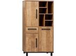 Barschrank OMG DESIGN "Malaga", old teak, B:70cm H:200cm T:45cm, Melamin, Schränke, Barschrank, mit Soft-Close, in 2 Größen