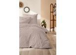 Bettwäsche PRIMERA "Biber-Bettwäsche Leo", braun, B/L: 135cm x 200cm, 1 Stk., 1 Stk., Biber, B/L: 80cm x 80cm, 2 Stk., Biber, Obermaterial: 100% Baumwolle, Bettwäsche, Bettwäsche, mit dezentem Leo-Design