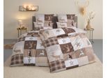 Bettwäsche OTTO HOME "Nicholas", beige, B/L: 135cm x 200cm, 1 Stk., 1 Stk., Microfaser, B/L: 80cm x 40cm, 2, Microfaser, Obermaterial: 100% Polyester, Bettwäsche, Bettwäsche, Weihnachtsbettwäsche, Winter, in 3 Qualitäten verfügbar