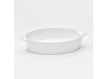 Auflaufform VAN WELL "Backform oval, 35 x 23 x 6,7 cm", weiß, B:35cm L:23cm, Porzellan, Auflaufformen, weiß glänzend, spülmaschinen- und mikrowellengeeignet