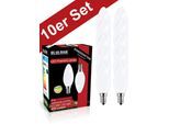 BLULAXA LED-Filament "Retro Multi", Energieeffizienz: F (A-G), weiß, L:9,6cm Ø:3,5cm, Leuchtmittel, 10er-Set, Promotion-Pack Kerzenform, Filament, opal, LEDLeuchtmittel