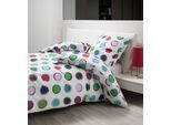 Bettwäsche JANINE "Modern Art 4214642146 09 135X200,80x80", bunt (multicolor), B/L: 135cm x 200cm, 1 Stk., 1 Stk., Mako-Satin, B/L: 80cm x 80cm, Mako-Satin, Obermaterial: 100% Baumwolle, Bettwäsche, Bettwäsche, mit Reißverschluss