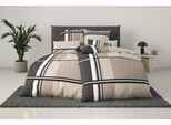 Bettwäsche H.I.S "Cassia", grau (taupe), B/L: 155cm x 220cm, 1 Stk., 1 Stk., Linon, B/L: 80cm x 80cm, 2 Stk., Linon, Obermaterial: 100% Baumwolle, Bettwäsche, Bettwäsche, in sportlichem Karo Design,Bettwäsche aus Baumwolle,ab Gr. 135x200 cm