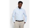 Businesshemd OLYMP "OLYMP Level Five 24/Seven, body fit, Modern Kent", Herren, Gr. 41, Normaler Arm, bleu, 64% Baumwolle, 27% Polyester, 9% Elasthan, Hemden