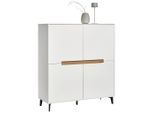Novel Highboard , Schwarz, Weiss, Eichefarben , Holzwerkstoff , 6 Fächer , 118x130x40 cm , Bsci , stehend , Kleinmöbel, Kommoden, Highboards