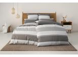 Bettwäsche OTTO HOME "Yonne", grau, B/L: 200cm x 200cm, 1 Stk., 2 Stk., Renforcé, B/L: 80cm x 80cm, 3 Stk., Renforcé, Obermaterial: 100% Baumwolle, Bettwäsche, Bettwäsche, in frischen Farben, gestreifte Bettwäsche, ab Gr. 135x200 cm