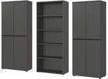 Büromöbel-Set GERMANIA "Lemont", grau (graphit), B:272cm H:197cm T:40cm, Holzwerkstoff, Kunststoff, Metall, Arbeitsmöbel-Sets, Büromöbel-Set, Set bestehend aus 2 Aktenschränke 4042 und 1 Aktenregal 4235
