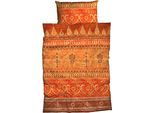 Bettwäsche CASATEX "Indi", orange (terra), B/L: 240cm x 220cm, 1 Stk., 2 Stk., Satin, B/L: 80cm x 80cm & 80cm x 80cm, 3 Stk., Satin, Obermaterial: 100% Baumwolle, Bettwäsche, Bettwäsche, romantisch, orientalisch, weich und gemütlich