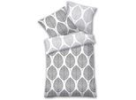 Bettwäsche DYCKHOFF "Lina", grau (graphit), B/L: 135cm x 200cm, 1 Stk., 1 Stk., Frottee, B/L: 80cm x 80cm, 2 Stk., Frottee, Obermaterial: 75% Baumwolle, 25% Polyester, Bettwäsche, Bettwäsche, aus Weichfrottier