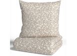 Bettwäsche OTTO HOME "Mariby", beige, B/L: 155cm x 220cm, 1 Stk., 1 Stk., Renforcé, B/L: 80cm x 80cm, 2, Renforcé, Obermaterial: 100% Baumwolle, Bettwäsche, Bettwäsche, mit feinem Blümchen Design, skandinavisch, romantische Bettwäsche