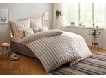 Wendebettwäsche OTTO HOME "Greta", beige, B/L: 155cm x 220cm, 1 Stk., 1 Stk., Renforcé, B/L: 80cm x 80cm, 2 Stk., Renforcé, Obermaterial: 100% Baumwolle, Bettwäsche, Wendebettwäsche, Bettwäsche mit Streifen in verschiedenen Qualitäten, ab 135x200 cm